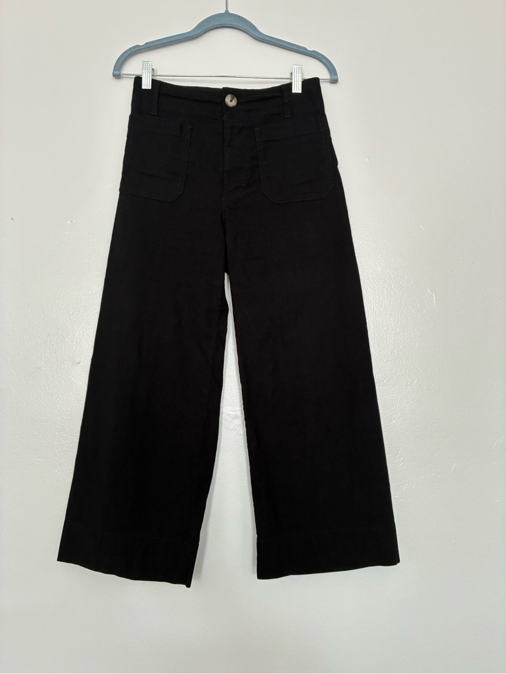 Maeve black wide leg pants with a relaxed fit